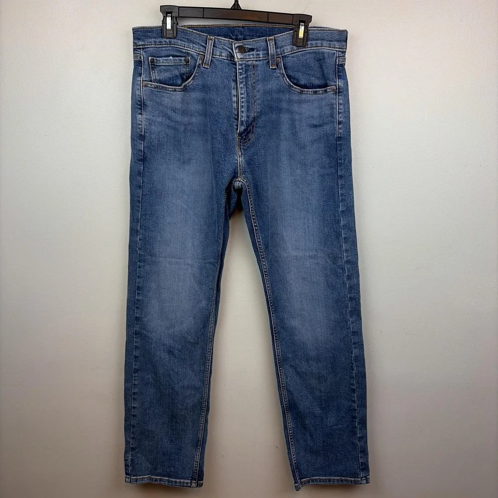Levis 506 Jeans Mens 33x32 Blue Regular Straight Stretch Denim Medium Wash